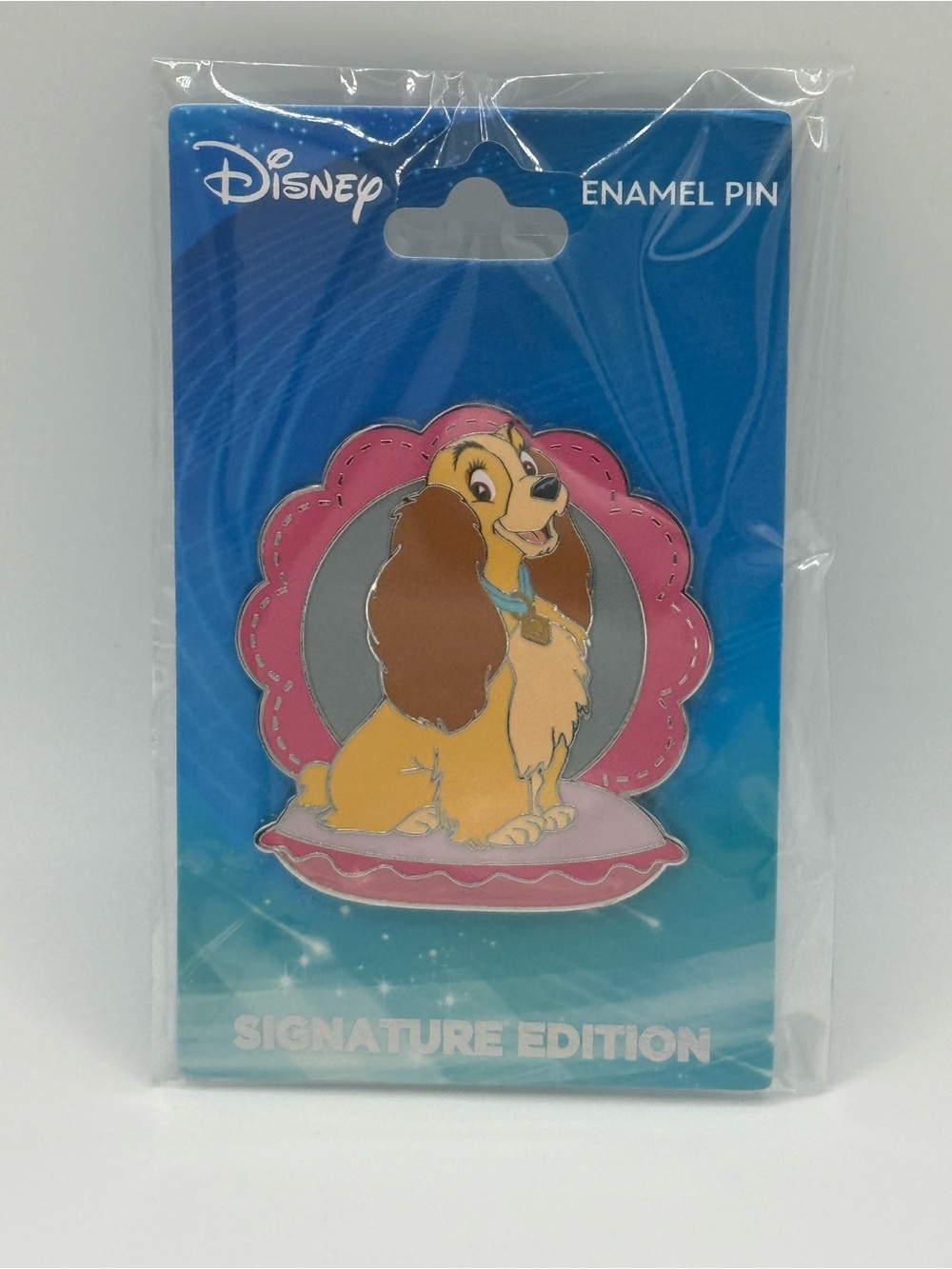 Disney Pink, Blue & Brown Lady Enamel Pin - Signature Edition